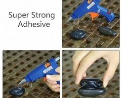 DEVENIRRICHE Pistolets à Colle, Mini Pistolet à Colle Chaude AC 110-230V Kit De Pistolet à Colle Pour Fusion à Haute Température Avec 25 Bâtons De Colle Déclencheur Flexible Pour Les Projets De Bricolage, étanchéité Et Réparation Rapide (15-20 Watts, Bleu) -Pistolet à colle Soldes 23732328 4