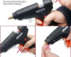 BEARSU Pistolet à Colle Chaud 50W, Trousse à Outil, 19cm*11mm 30pcs Bâtons De Colle, Pour Bricolages/Loisir Créatifs/DIY, Noir -Pistolet à colle Soldes 26184821 4