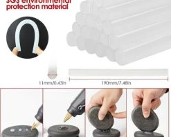 BEARSU Pistolet à Colle Chaud 50W, Trousse à Outil, 19cm*11mm 30pcs Bâtons De Colle, Pour Bricolages/Loisir Créatifs/DIY, Noir -Pistolet à colle Soldes 26184821 5