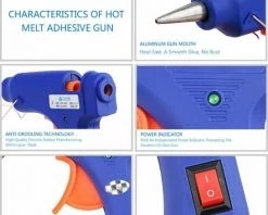 ABCRITAL Pistolets À Colle, Mini Pistolet À Colle Chaude Ac 110-230V Kit De Pistolet À Colle Pour Fusion À Haute Température Avec 25 Bâtons De Colle Déclencheur Flexible Pour Les Projets De Bricolage De Petits Métiers Et D'Étanchéité Et De Réparation Rapide (15-20 -Pistolet à colle Soldes 27967593 3