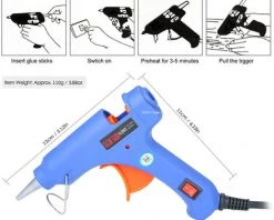 HAPPYSHOPPING Machine A Baton Thermofusible Pour Pistolet A Colle Thermofusible 20W Avec Bouton De Commutation Bleu EU HJ005 -Pistolet à colle Soldes 28055176 4