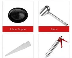 BEARSU Pistolet à Joints En Acier Inoxydable Pour Pointes De Calfeutrage - Outil Pour Briques Et Carrelages - Outil De Bricolage -Pistolet à colle Soldes 29667830 3