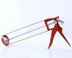 Perle Rare Pistolet à Mastic Super Power Pistolet à Colle 9 Pouces Poignée Hexagonale Cadre Pistolet à Colle Pistolet à Colle Manuel Universel Colle à Calfeutrer Sans Pistolet à Colle à Ongles, Rouge