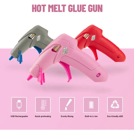 ASUPERMALL Outil De Colle A Chaud A Chaud Sans Fil Usb Rechargeable Li-Ion Integre Portable Pour Les Reparations De Bricolage Artisanat, Gris 5 ASUPERMALL Outil De Colle A Chaud A Chaud Sans Fil Usb Rechargeable Li-Ion Integre Portable Pour Les Reparations De Bricolage Artisanat, Gris – Image 5