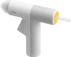 Pistolet A Colle Chaude Hoto Kit De Pistolet A Colle Thermofusible Sans Fil Mini Stand-Up Avec 10 Batons De Colle / Batterie 2000Mah / Couvercle Anti-Chaud Amovible, Blanc