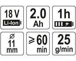 YATO Pistolet à Colle à Haut Débit Avec Batterie Li-Ion 1,5Ah 11mm 18V -Pistolet à colle Soldes 35819850 5