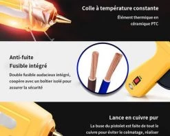 COOFIX Pistolet à Colle Thermofusible 20W25W30W Pistolet à Colle Thermofusible 7mm Spécial Pistolet à Colle Thermofusible 7 COOFIX Pistolet à Colle Thermofusible 20W25W30W Pistolet à Colle Thermofusible 7mm Spécial Pistolet à Colle Thermofusible -Pistolet à colle Soldes 35910106 3