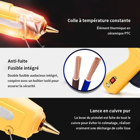 COOFIX Pistolet à Colle Thermofusible 20W25W30W Pistolet à Colle Thermofusible 7mm Spécial Pistolet à Colle Thermofusible 3 COOFIX Pistolet à Colle Thermofusible 20W25W30W Pistolet à Colle Thermofusible 7mm Spécial Pistolet à Colle Thermofusible – Image 3