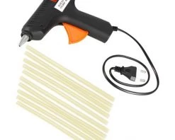 HAPPYSHOPPING Outil De Reparation De Bosses Sans Peinture Pour Pistolet A Colle Thermofusible 110-240V 40W + Batons De Colle 10pcs EU, Modele: 44