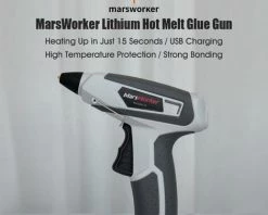 Pistolet A Colle Thermofusible Au Lithium MarsWorker 4V Avec Batterie Au Lithium Rechargeable Integree De 2000mAh Type-c Charge USB Sans Fil Peinture 3D Outil De Reparation D'art Bricolage Securite Anti-fuite MarsWorker Gluer, Modele: Blanc Gris 77 -Pistolet à colle Soldes 36245657 3