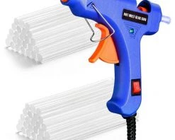 SUNFLOWER Mini Pistolet à Colle Chaude, Pistolet Colle Chauffrage Rapide Et Sûr Pour Petits Bateaux Projets & Package Bricolage Et Réparations Rapides Dans Maison & Bureau【20 Watts, Bleu】