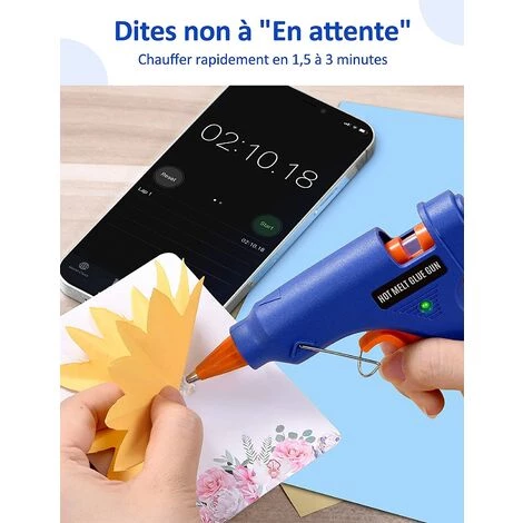 SUNFLOWER Mini Pistolet à Colle Chaude, Pistolet Colle Chauffrage Rapide Et Sûr Pour Petits Bateaux Projets & Package Bricolage Et Réparations Rapides Dans Maison & Bureau【20 Watts, Bleu】 3 SUNFLOWER Mini Pistolet à Colle Chaude, Pistolet Colle Chauffrage Rapide Et Sûr Pour Petits Bateaux Projets & Package Bricolage Et Réparations Rapides Dans Maison & Bureau【20 Watts, Bleu】 – Image 3