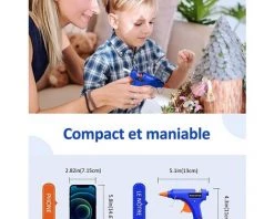 SUNFLOWER Mini Pistolet à Colle Chaude, Pistolet Colle Chauffrage Rapide Et Sûr Pour Petits Bateaux Projets & Package Bricolage Et Réparations Rapides Dans Maison & Bureau【20 Watts, Bleu】 9 SUNFLOWER Mini Pistolet à Colle Chaude, Pistolet Colle Chauffrage Rapide Et Sûr Pour Petits Bateaux Projets & Package Bricolage Et Réparations Rapides Dans Maison & Bureau【20 Watts, Bleu】 -Pistolet à colle Soldes 36842072 5