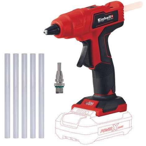 Einhell Pistolet à Colle Sans Fil TE-CG 18 Li - Solo Power X-Change (18V, Prêt à L’emploi En 120 Secondes, Avec 5 Bâtons De Colle 12mm + Embout Plat) Livré Sans Batterie Ni Chargeur 3 Einhell Pistolet à Colle Sans Fil TE-CG 18 Li - Solo Power X-Change (18V, Prêt à L’emploi En 120 Secondes, Avec 5 Bâtons De Colle 12mm + Embout Plat) Livré Sans Batterie Ni Chargeur – Image 3