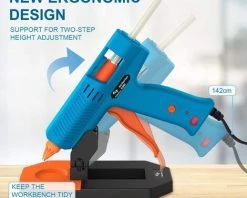 THSINDE 50W Pistolet à Colle Chaude 1pcs Bâtons(150 Mm) Chauffrage Rapide Et Sûr Pistolet à Colle, Anti écoulement Pour Réparation,Artisanat,DIY,Maison,Bricolage,Bureau-Bleu