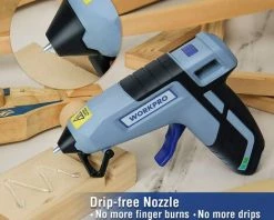 WORKPRO Pistolet à Colle Chaude Sans Fil 3,6V Avec Batterie 2600mAh Et 20 Bâtons De Colle, Pistolet à Colle Electrique-Arrêt Automatique, Chauffage Rapide De 100S Pour Bricolage, Art Et Réparation -Pistolet à colle Soldes 37819990 4