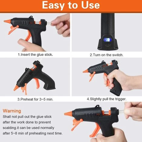 TANABATA Pistolet à Colle Chaude, 15pcs Bâtons Chauffrage Rapide Et Sûr Pistolet à Colle 15W, Avec USB Câble, Anti écoulement Pour Réparation, Artisanat, DIY, Maison, Bricolage, Bureau 4 TANABATA Pistolet à Colle Chaude, 15pcs Bâtons Chauffrage Rapide Et Sûr Pistolet à Colle 15W, Avec USB Câble, Anti écoulement Pour Réparation, Artisanat, DIY, Maison, Bricolage, Bureau – Image 4