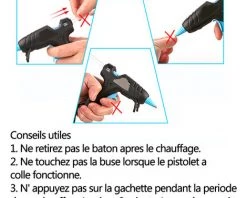 MERKMAK Pistolet A Colle Chaude 200W Temperature Reglable 100¡æ A 220¡æ Anti Ecoulement Avec 20pcs Batons De Colle 11x190mm -Pistolet à colle Soldes 42506070 3