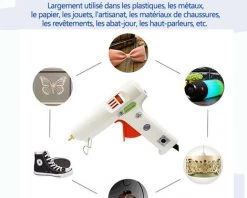 MERKMAK Pistolet A Colle Chaude 200W Temperature Reglable 100¡æ A 220¡æ Anti Ecoulement Avec 20pcs Batons De Colle 11x190mm -Pistolet à colle Soldes 42506070 5