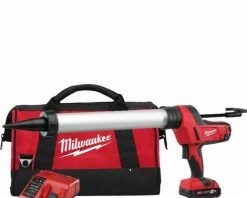 Pistolet à Colle MILWAUKEE PCG600T-201B - Tube 600ml - 1 Batteries, Chargeur, Sac De Transport - 4933441808