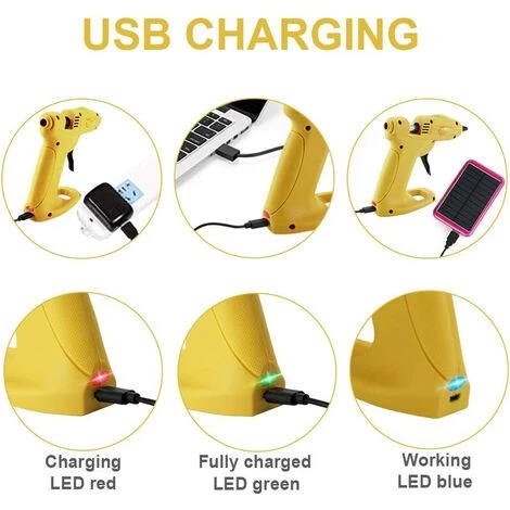 CADEAU Pistolet à Colle Chaude Mini Pistolet Chaude Sans Fil USB Rechargeable Pour Bricolage Et Réparations Ou Décoration Et Artisanat 2 CADEAU Pistolet à Colle Chaude Mini Pistolet Chaude Sans Fil USB Rechargeable Pour Bricolage Et Réparations Ou Décoration Et Artisanat – Image 2