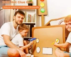 CADEAU Pistolet à Colle Chaude Chauffrage Rapide Et Sûr Pistolet à Colle 20W Y Compris Un Sac à Outils Anti écoulement Pour Réparation Artisanat DIY Maison Bricolage Bureau- Bleu -Pistolet à colle Soldes 48783006 3