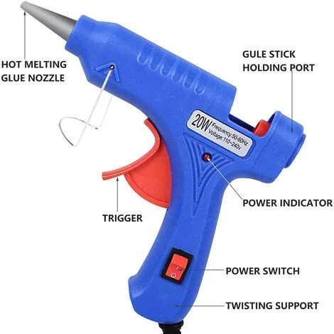 BEARSU 20W Pistolet à Colle Chaude Avec 50pcs Bâtons, Chauffrage Rapide Et Sûr Pistolet à Colle, Anti écoulement, Pour Réparation,Artisanat,DIY,Maison,Bricolage 2 BEARSU 20W Pistolet à Colle Chaude Avec 50pcs Bâtons, Chauffrage Rapide Et Sûr Pistolet à Colle, Anti écoulement, Pour Réparation,Artisanat,DIY,Maison,Bricolage – Image 2