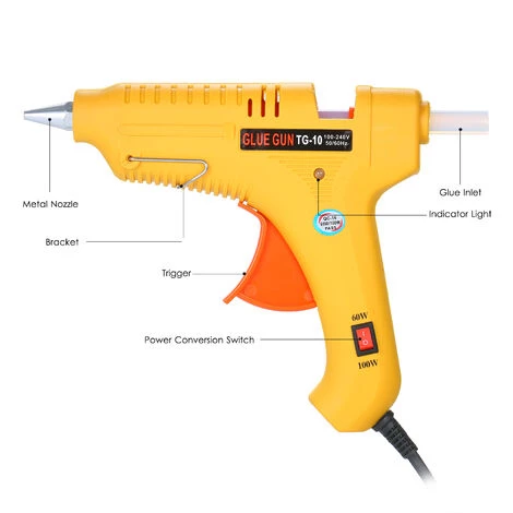 SUPERSELLER Pistolet à Colle Pistolet à Colle Thermofusible 60 W/100 W Puissance Réglable Machine à Colle Thermofusible Multifonctionnel Industriel Ménage Bricolage Pistolet à Colle Jaune GT-10, Jaune - Jaune 4 SUPERSELLER Pistolet à Colle Pistolet à Colle Thermofusible 60 W/100 W Puissance Réglable Machine à Colle Thermofusible Multifonctionnel Industriel Ménage Bricolage Pistolet à Colle Jaune GT-10, Jaune - Jaune – Image 4