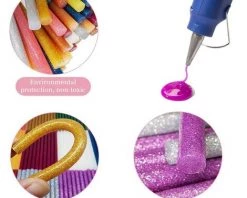 ALMI Bâton De Colle Chaude, 100 Pièces 7mm X 100mm Adhésif Transparent Bâtonnets De Colle à Paillettes, Colle Thermofusible Couleur Paillette Pour Pistolet à Colle Chaude Décoration Créative Bricolages -Pistolet à colle Soldes 51406690 5