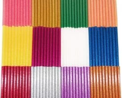 ALMI 120 Pièces Bâtons De Colle Chaude 7x100mm Couleur De Paillettes Populaire Pour Pistolet à Colle Chaude 7mm - 12 Couleurs