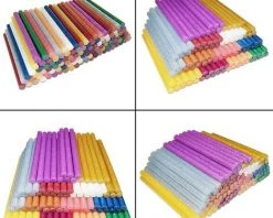 ALMI 120 Pièces Bâtons De Colle Chaude 7x100mm Couleur De Paillettes Populaire Pour Pistolet à Colle Chaude 7mm - 12 Couleurs -Pistolet à colle Soldes 51406837 3