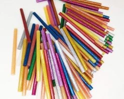 ALMI 120 Pièces Bâtons De Colle Chaude 7x100mm Couleur De Paillettes Populaire Pour Pistolet à Colle Chaude 7mm - 12 Couleurs -Pistolet à colle Soldes 51406837 5