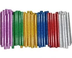 ALMI 120 Pièces Bâtons De Colle Chaude 7x100mm Couleur De Paillettes Populaire Pour Pistolet à Colle Chaude 7mm - 6 Couleurs (Couleur Aléatoire)