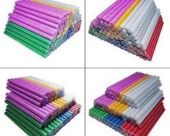 ALMI 120 Pièces Bâtons De Colle Chaude 7x100mm Couleur De Paillettes Populaire Pour Pistolet à Colle Chaude 7mm - 6 Couleurs (Couleur Aléatoire) -Pistolet à colle Soldes 51407035 3