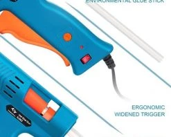 ZHUOXUAN 50W Pistolet à Colle Chaude 1pcs Bâtons(150 Mm) Chauffrage Rapide Et Sûr Pistolet à Colle, Anti écoulement Pour Réparation,Artisanat,DIY,Maison,Bricolage,Bureau-Bleu -Pistolet à colle Soldes 51454989 3