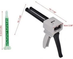 DECKON Pistolet Distributeur Époxy 50 Ml, AB Pistolet à Colle Époxy Poignée Applicateur Pour Mélange Colle, Ratios 1:1 Et 2 :1 -Pistolet à colle Soldes 51585824 2