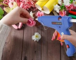 Hengda Pistolet à Colle Chaude 100W Chauffrage Rapide Et Sûr, Anti écoulement Pour Réparation,Artisanat, DIY,Maison,Bureau - Bleu -Pistolet à colle Soldes 52498663 2