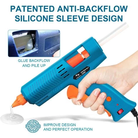 KARTOKNER Pistolet à Colle Chaude 150W Pistolet à Colle Avec 35pcs Bâtons (150mm) Chauffrage Rapide Avec 5 Températures Réglables, Une Base Rangement,Artisanat, DIY, Maison, Bricolage, Bureau-Bleu 3 KARTOKNER Pistolet à Colle Chaude 150W Pistolet à Colle Avec 35pcs Bâtons (150mm) Chauffrage Rapide Avec 5 Températures Réglables, Une Base Rangement,Artisanat, DIY, Maison, Bricolage, Bureau-Bleu – Image 3