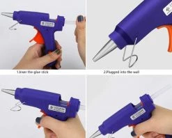 Pistolet à Colle Chaude,Kartokner Colle Pour Mini Pistolet Avec 40 Bâtons De Colle Flexible Haute Température Pour Les Petits Projets De Bricolage,Artisanat,Maison,Bureau-Bleu -Pistolet à colle Soldes 53551102 4