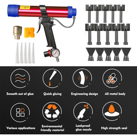 SUPERSELLER Pistolet à Colle En Verre Pneumatique Réglable Outil De Pistolet En Caoutchouc à Air 310 Ml Applicateur De Mastic De Colle Dure Outil De Pistolet à Calfeutrer 3 SUPERSELLER Pistolet à Colle En Verre Pneumatique Réglable Outil De Pistolet En Caoutchouc à Air 310 Ml Applicateur De Mastic De Colle Dure Outil De Pistolet à Calfeutrer – Image 3