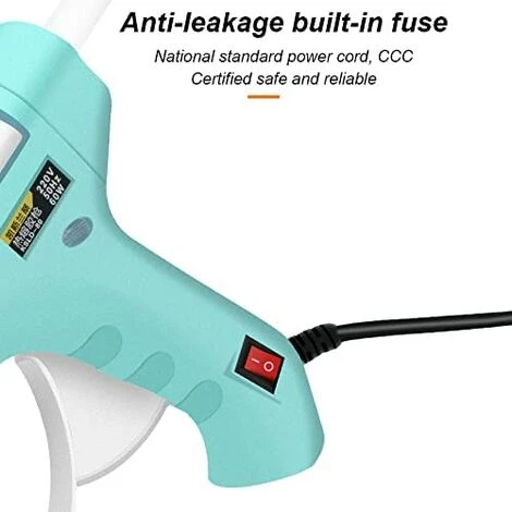 ECHOO Mini Pistolet à Colle Chaud, Manuel Ménagère Bricolage Colle Pistolet Pour Bureau/à La Main Décoration/décoration De Noël/cadeau 20W - Bleu 4 ECHOO Mini Pistolet à Colle Chaud, Manuel Ménagère Bricolage Colle Pistolet Pour Bureau/à La Main Décoration/décoration De Noël/cadeau 20W - Bleu – Image 4