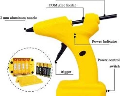 Pistolet à Colle Chaud Sans Fil, Pistolet à Colle à Chaud Pistolet De Colle Polyvalent à Piles Pour DIY Artisanat, Décoration De Noël Macaron -Pistolet à colle Soldes 54693867 4