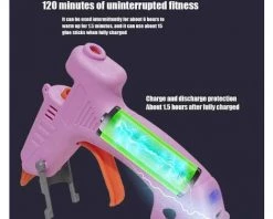 Pistolet à Colle Chaude Sans Fil, Mini Pistolet à Colle Chaude USB Rechargeable électrique Outil De Pistolet à Colle Thermofusible Pour Artisanat De Bricolage, Réparations Rapides, Maison, école Macaron -Pistolet à colle Soldes 54693894 4