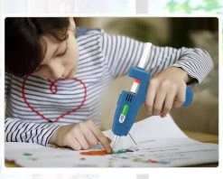 ZHUOXUAN Mini Pistolet à Colle Avec 25 Bâtons De Colle Flexible Haute Température Pour Les Petits Projets De Bricolage, L'emballage Et Les Petites Réparations à Domicile (20 W, Bleu) -Pistolet à colle Soldes 54912152 3
