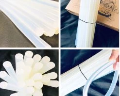 HAPPYSHOPPING 100PCS 7MM Bâton De Colle Thermofusible Bâton De Colle Blanc Transparent Résistant à Haute Température Compatible Avec La Plupart Des Machines à Coller -Pistolet à colle Soldes 55019248 3