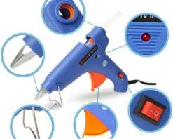 Randaco Pistolet à Colle Chaude 100W Chauffrage Rapide Et Sûr, Anti écoulement Pour Réparation,Artisanat, DIY,Maison,Bureau - Bleu 9 Randaco Pistolet à Colle Chaude 100W Chauffrage Rapide Et Sûr, Anti écoulement Pour Réparation,Artisanat, DIY,Maison,Bureau - Bleu -Pistolet à colle Soldes 56394263 5