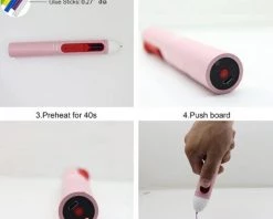 FONTAINEBLEAU Kit Pistolet à Colle Chaude Rechargeable，Pistolet à Colle Thermofusible De Type Mini Stylo Couleur Rose Prise USB (version Rechargeable)，Fonepro -Pistolet à colle Soldes 57238989 5