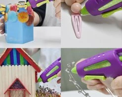 FONTAINEBLEAU Pistolet Colle Enfant De Colle Kit D'école De Pistolet De Silicone DIY Pour Des Enfants(30w Violet)une Pièce，Fonepro -Pistolet à colle Soldes 57238997 4