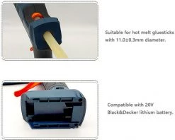 TANCYCO Machine à Colle Thermofusible électrique Portable Sans Fil Au Lithium Applicateur D'outil D'extrusion De Colle Pour La Maison Bricolage Artisanat Articles Adhésifs Faits à La Main Réparations Rapides Compatibles Avec La Batterie Au Lithium Black&Decker 8 TANCYCO Machine à Colle Thermofusible électrique Portable Sans Fil Au Lithium Applicateur D'outil D'extrusion De Colle Pour La Maison Bricolage Artisanat Articles Adhésifs Faits à La Main Réparations Rapides Compatibles Avec La Batterie Au Lithium Black&Decker -Pistolet à colle Soldes 58296200 4