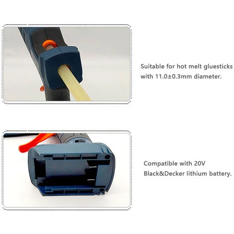 TANCYCO Machine à Colle Thermofusible électrique Portable Sans Fil Au Lithium Applicateur D'outil D'extrusion De Colle Pour La Maison Bricolage Artisanat Articles Adhésifs Faits à La Main Réparations Rapides Compatibles Avec La Batterie Au Lithium Black&Decker 4 TANCYCO Machine à Colle Thermofusible électrique Portable Sans Fil Au Lithium Applicateur D'outil D'extrusion De Colle Pour La Maison Bricolage Artisanat Articles Adhésifs Faits à La Main Réparations Rapides Compatibles Avec La Batterie Au Lithium Black&Decker – Image 4